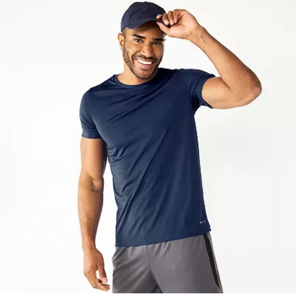 Tek Gear Dry Tek T-shirt in Dark Blue Black Size Large